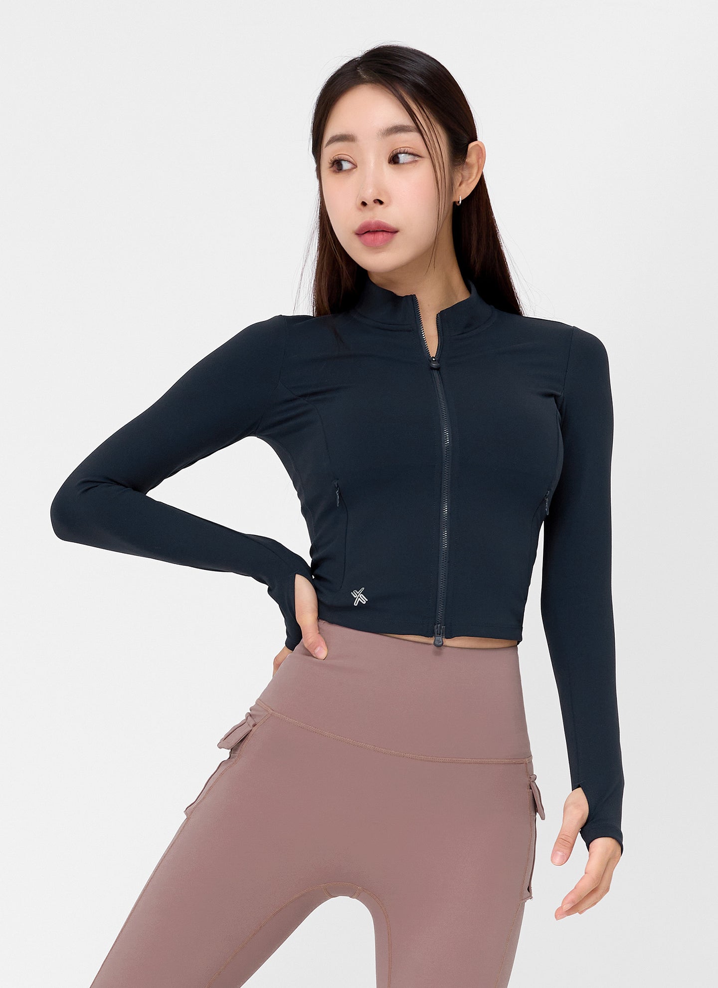 Slim Fit Crop Zip-up Jacket