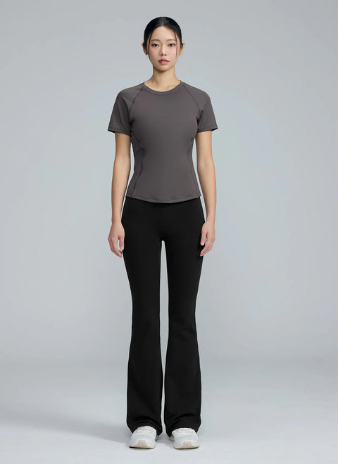 [SET] Daily Feather Short Sleeve + Black Label Bootcut Pants Set