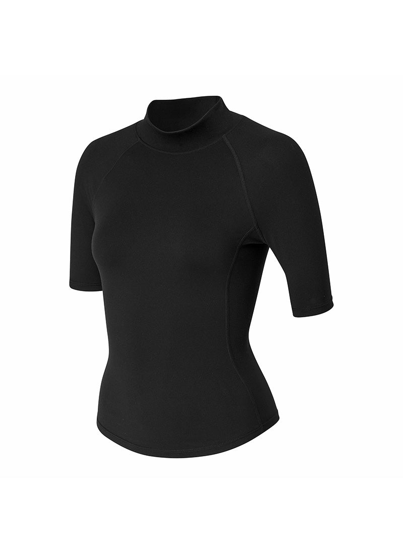 Peach-Like Mock Neck Short Sleeve