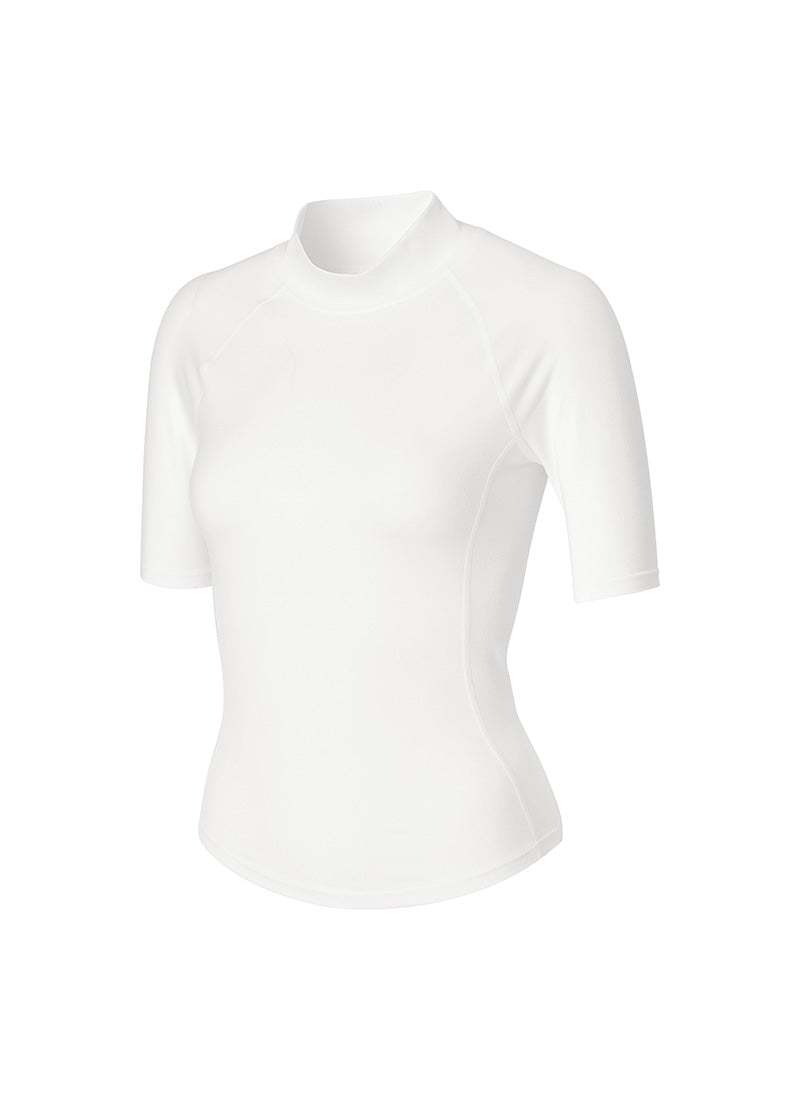 Peach-Like Mock Neck Short Sleeve