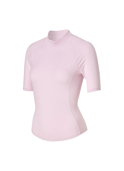 Peach-Like Mock Neck Short Sleeve