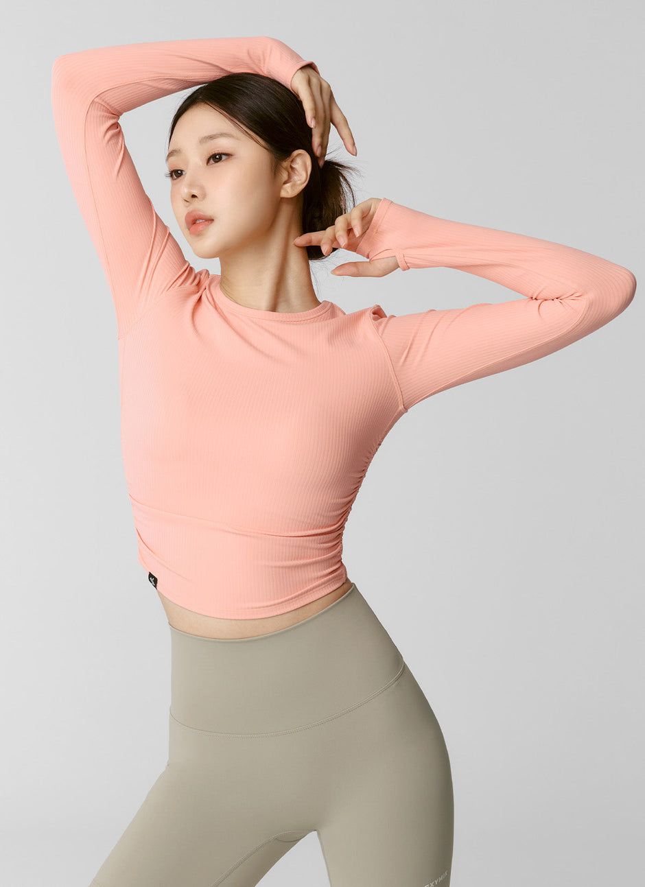ADJUSTABLE SIDE SHIRRING CROP RECYLCED COTTON main image 0