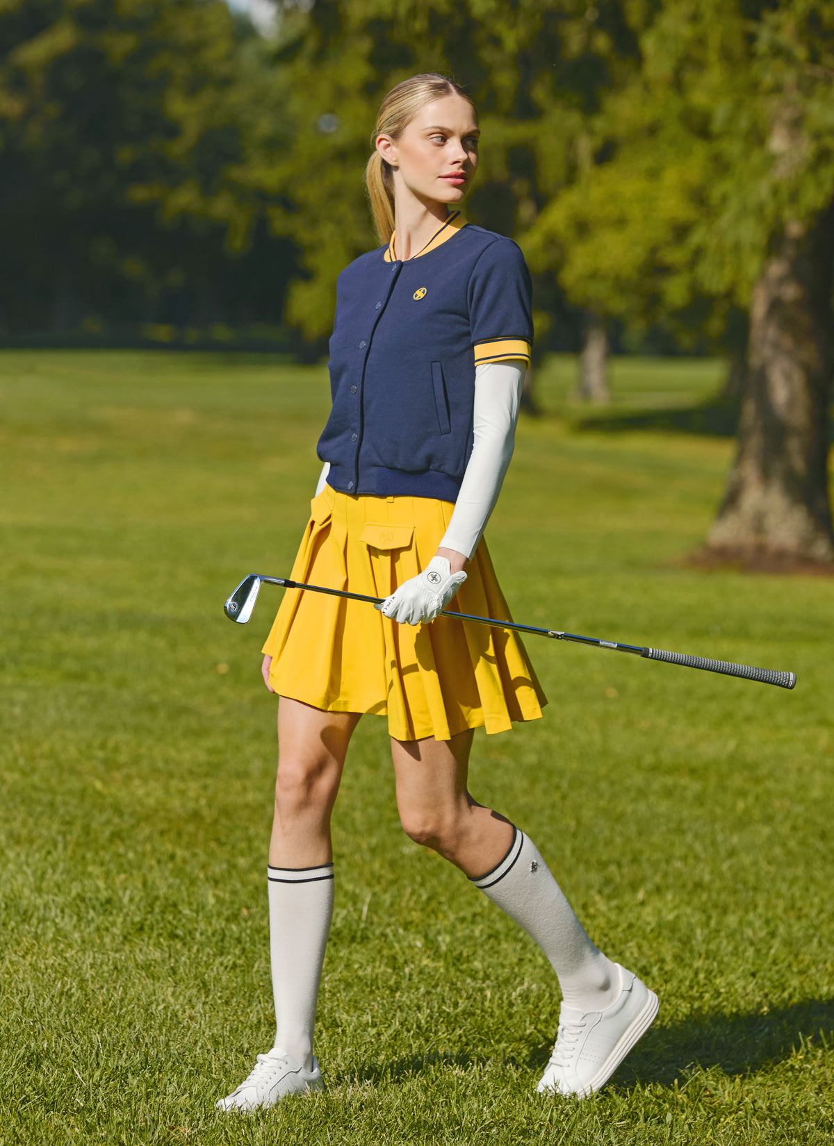 Preppy Unbalance Pleated Skirt