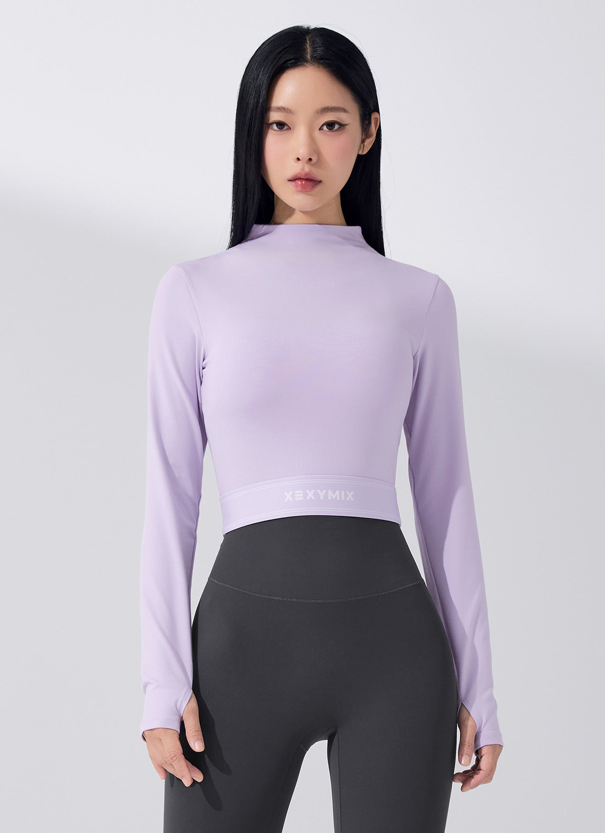 Soft Logo Band Mock Neck Long Sleeve