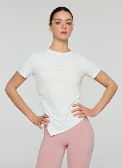 Ice Feather Light 2.0 Unbalanced Shirring Short Sleeve