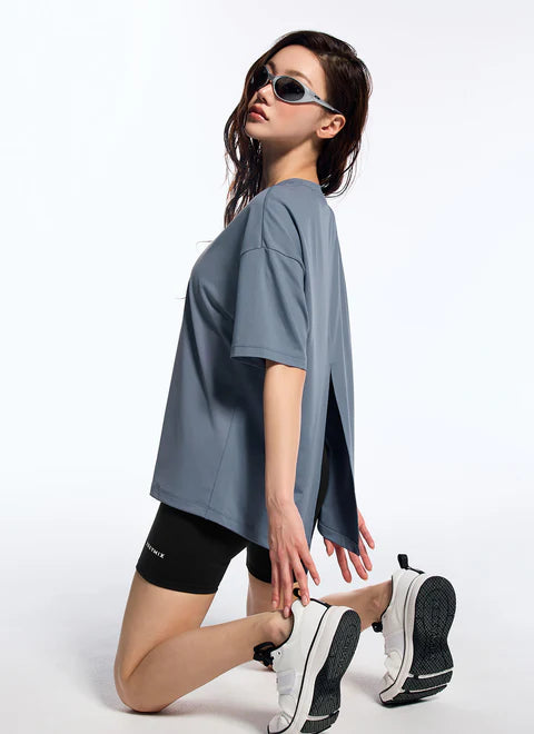 [SET]Ice Feather Mesh 2.0 Back Slit Short Sleeve +Black Label 360N Leggings 3.5