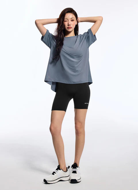 [SET]Ice Feather Mesh 2.0 Back Slit Short Sleeve +Black Label 360N Leggings 3.5