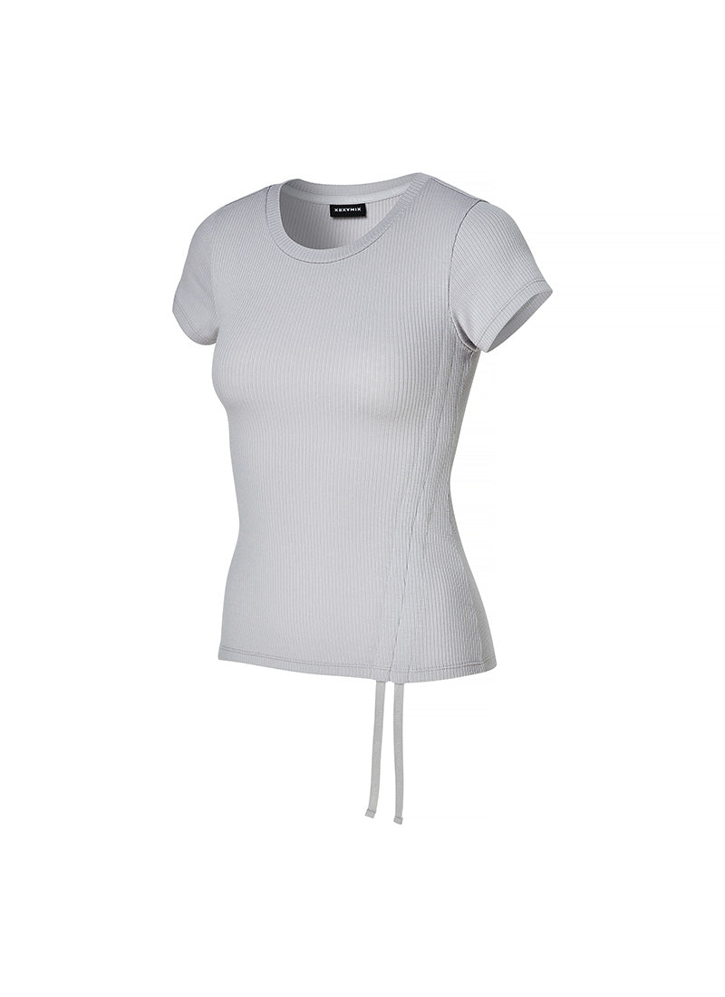 Soft Ribbed Side String Short Sleeve