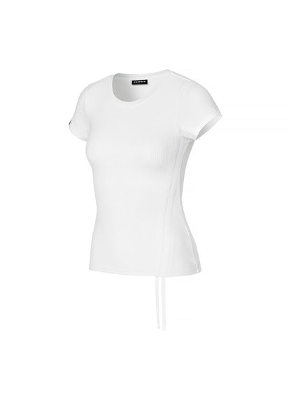 Soft Ribbed Side String Short Sleeve