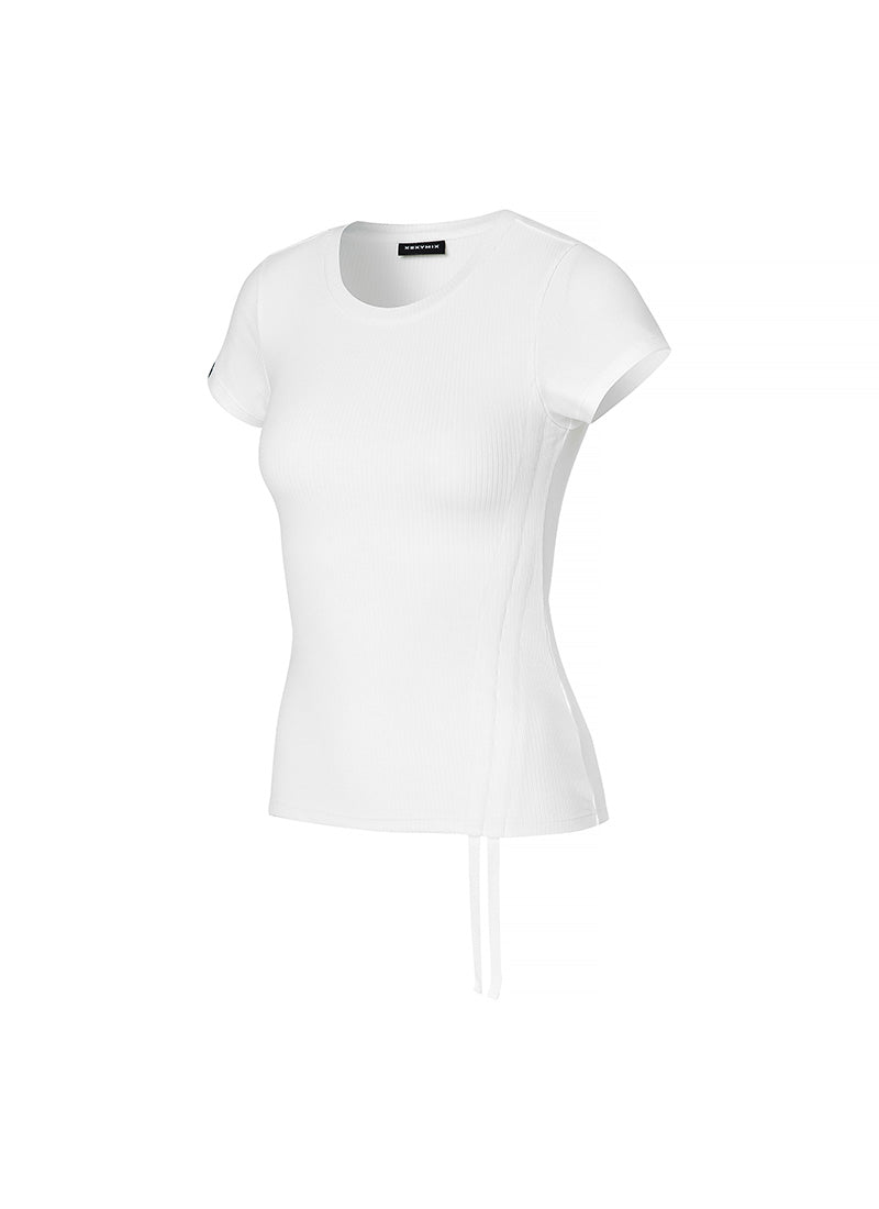 Soft Ribbed Side String Short Sleeve