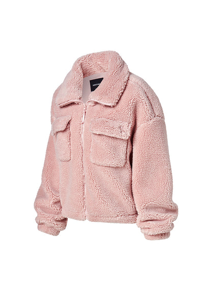 Sherpa High Neck Out Pocket Jacket