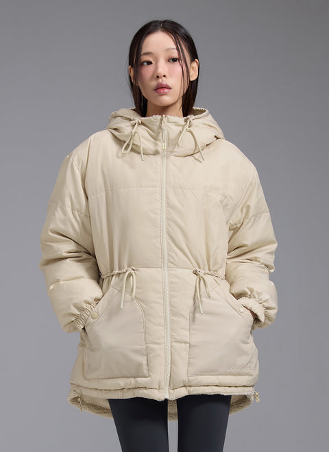 Sherpa Woven Reversible Hood Puffer Jumper