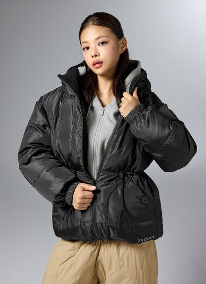 Sherpa Woven Reversible Hood Puffer Jumper