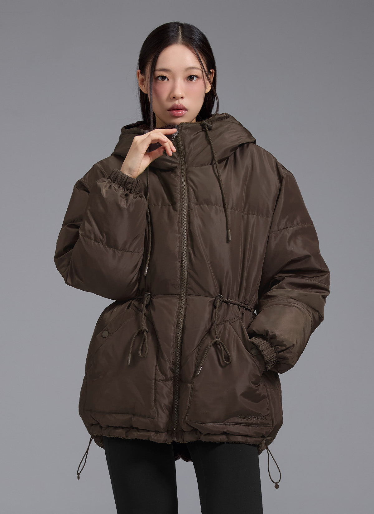 Sherpa Woven Reversible Hood Puffer Jumper