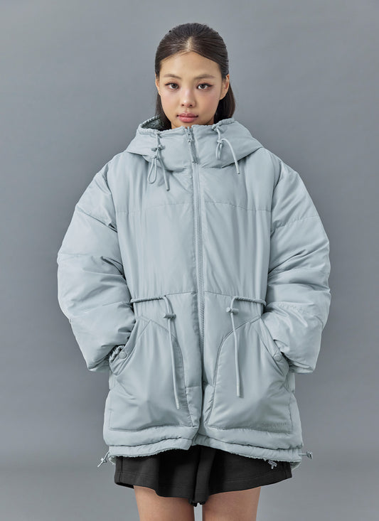 Sherpa Woven Reversible Hood Puffer Jumper