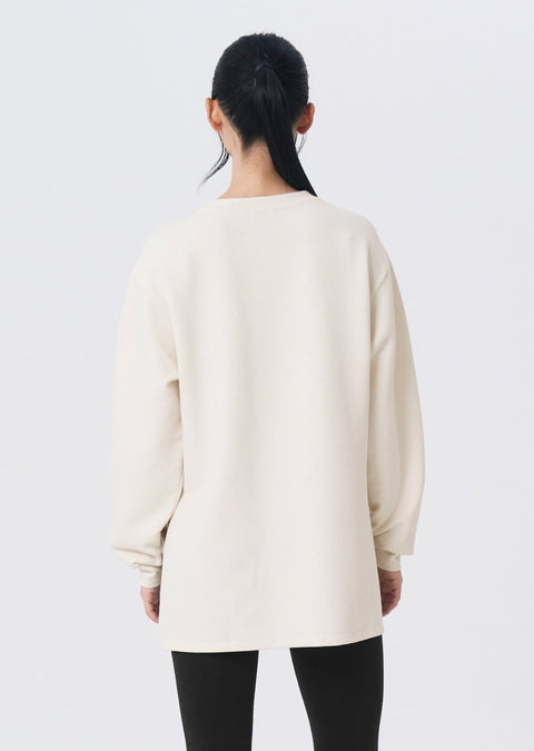 Waffle Texture Over Fit Long Sleeve