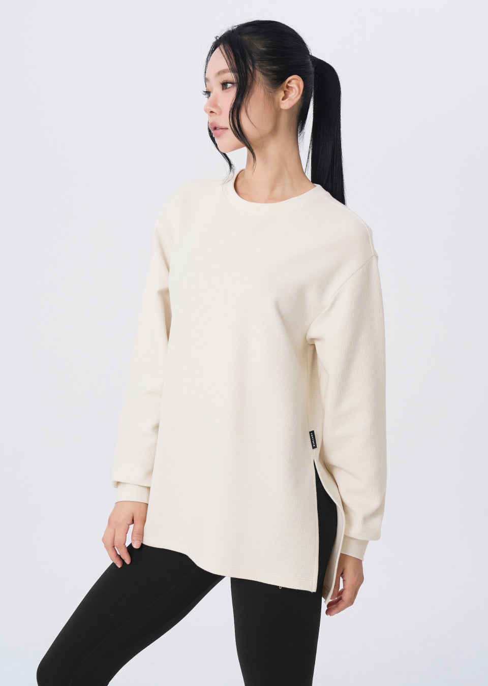 Waffle Texture Over Fit Long Sleeve