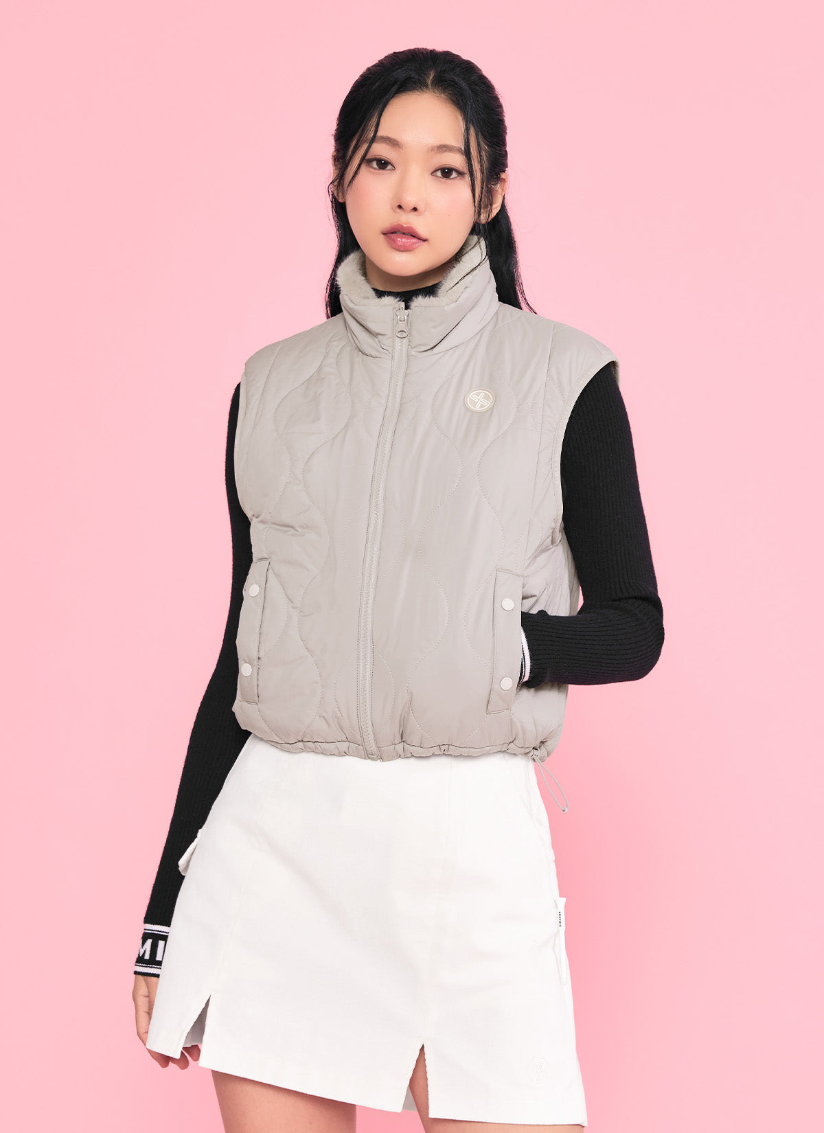 Quilted Soft Fur Reversible Vest