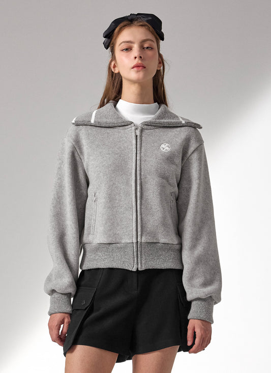 Knit Collar Fleece Jumper