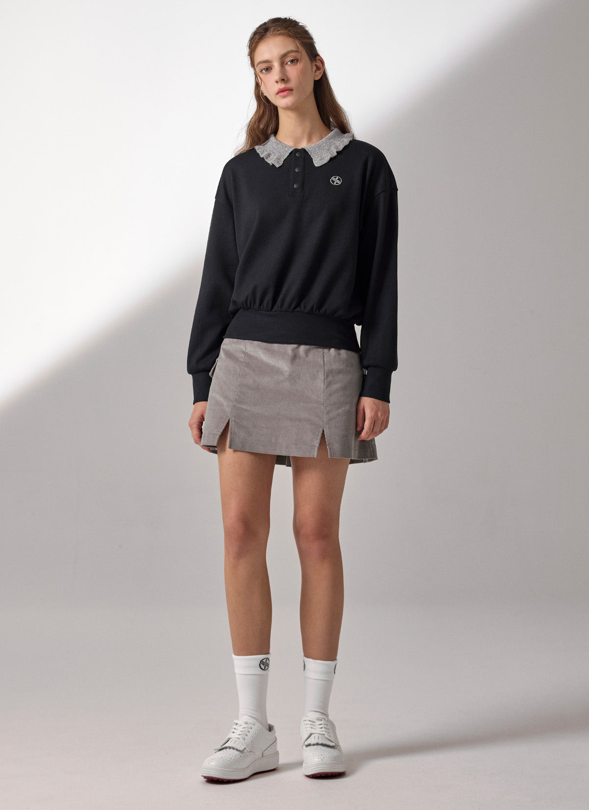 Corduroy Back Pleated Skirt