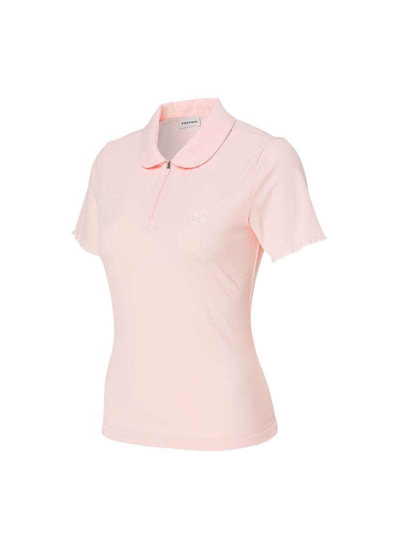 Round Collar Ruffle Short Sleeve
