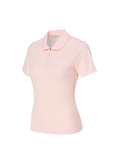 Round Collar Ruffle Short Sleeve