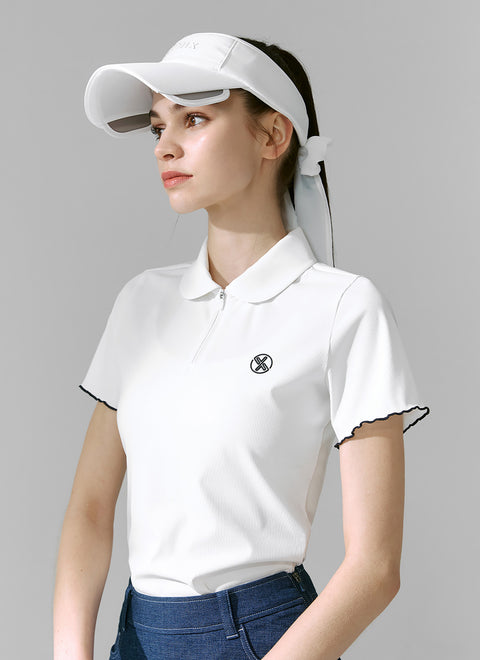 Round Collar Ruffle Short Sleeve