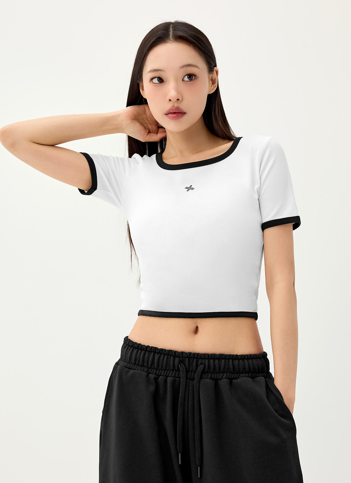 Soft Logo Color Block Cropped Top