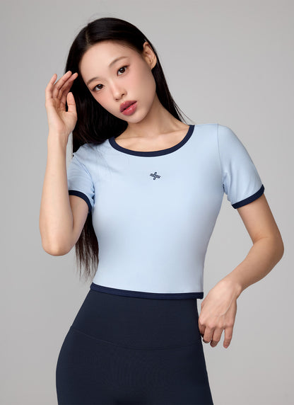 Soft Logo Color Block Cropped Top