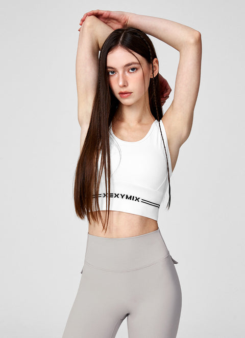 Black Label Power Rise Logo Banding Bra