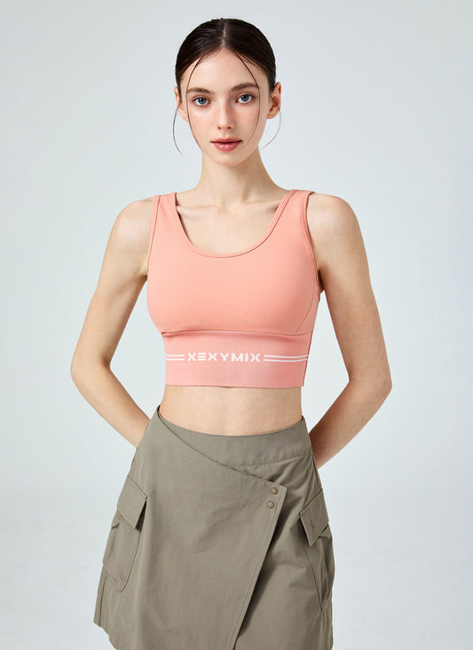 Black Label Power Rise Logo Banding Bra