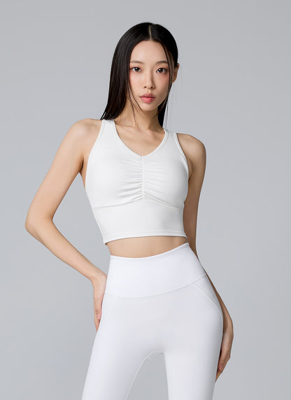 Black Label Signature Power Rise Shirring Cropped Top