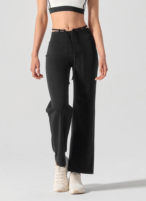 Black Label Power Rise Fleece String Wide Leggings