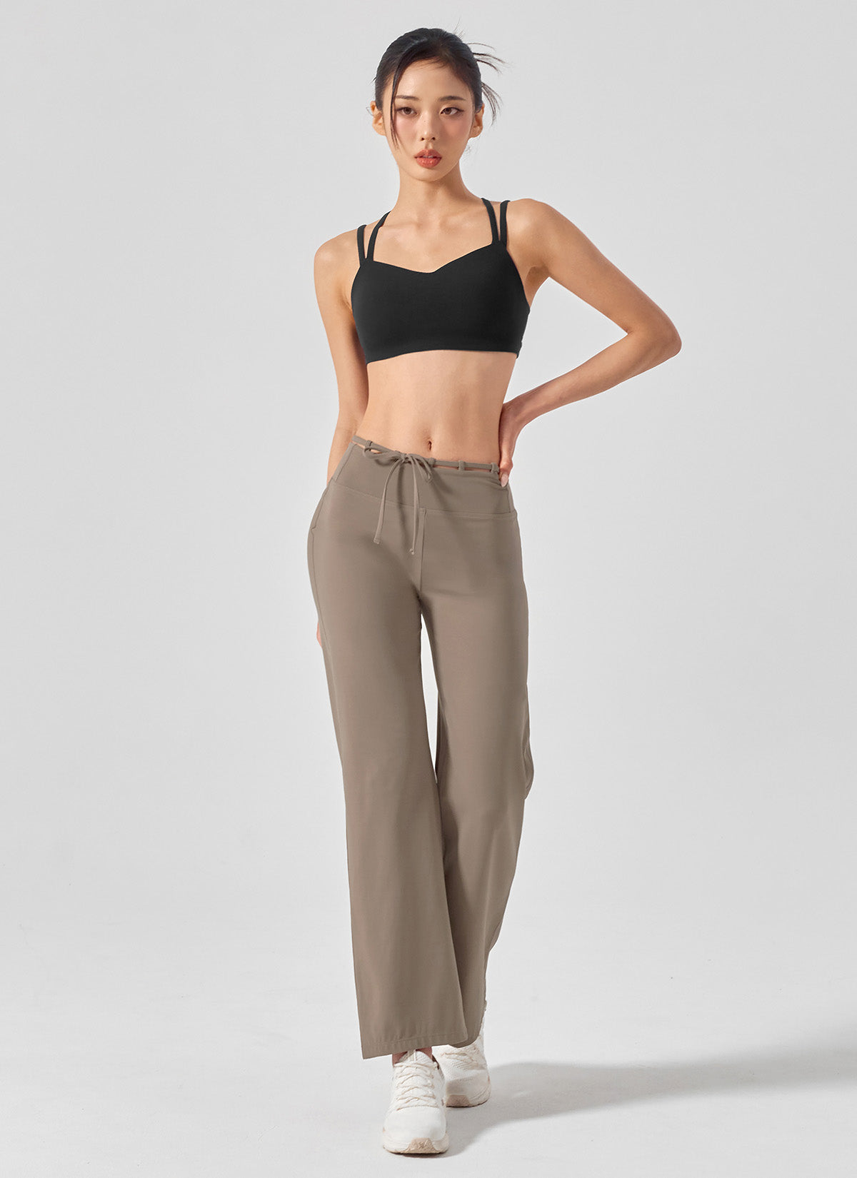 Black Label Power Rise Fleece String Wide Leggings