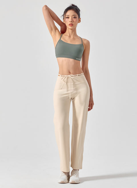 Black Label Power Rise Fleece String Wide Leggings