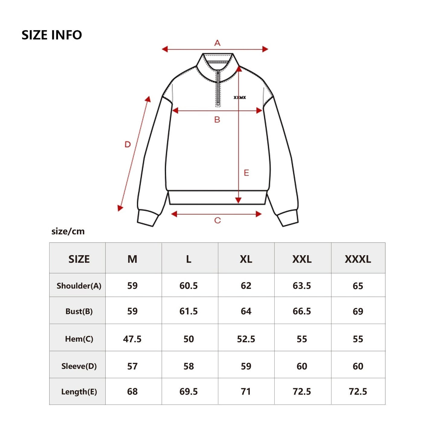 French Terry Half Zip-Up Sweatshirt