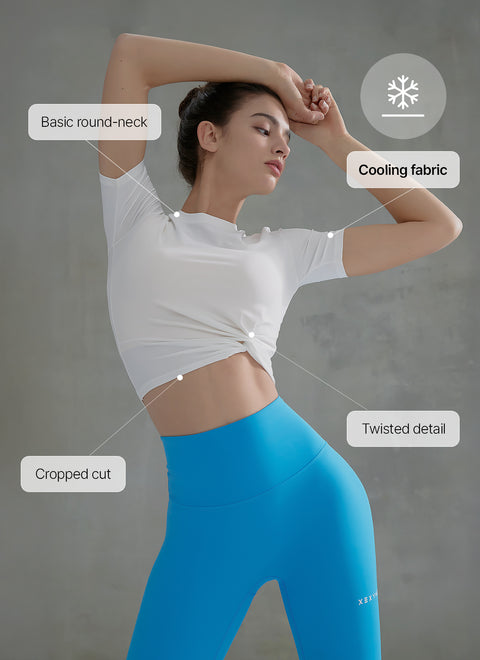 Fresh Feather Twist Cropped Short Sleeve