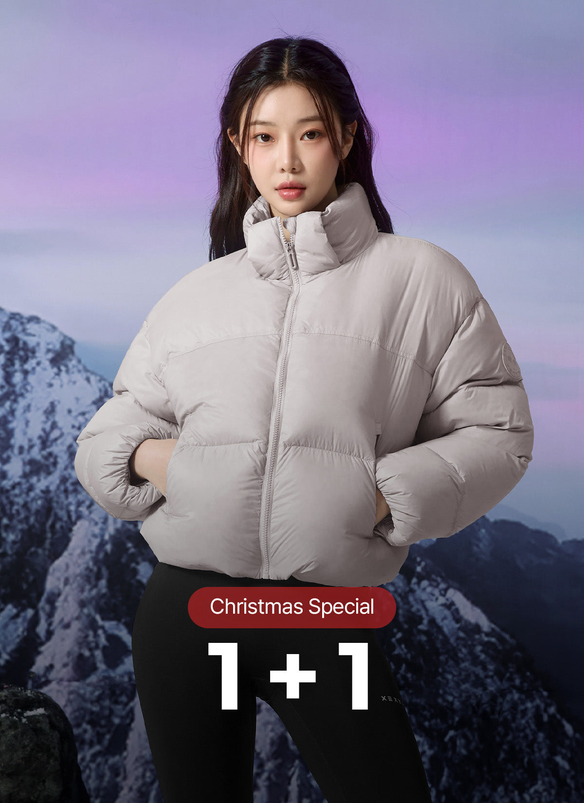 [1+1] Novel Down Detachable Hoodie Goose Jumper