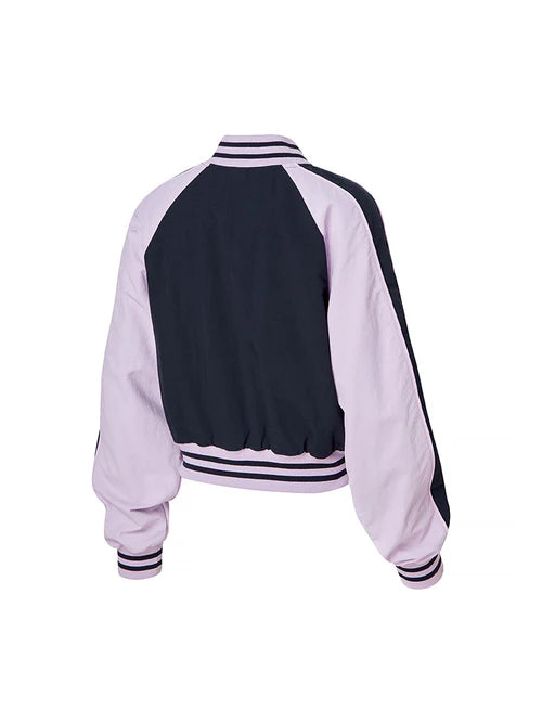 Woven Crop Varsity Jacket