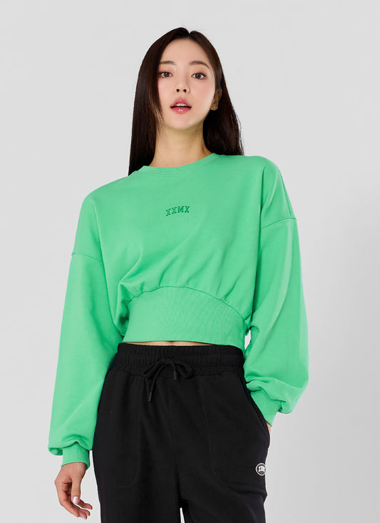 Wide-Band Cropped Sweatshirt