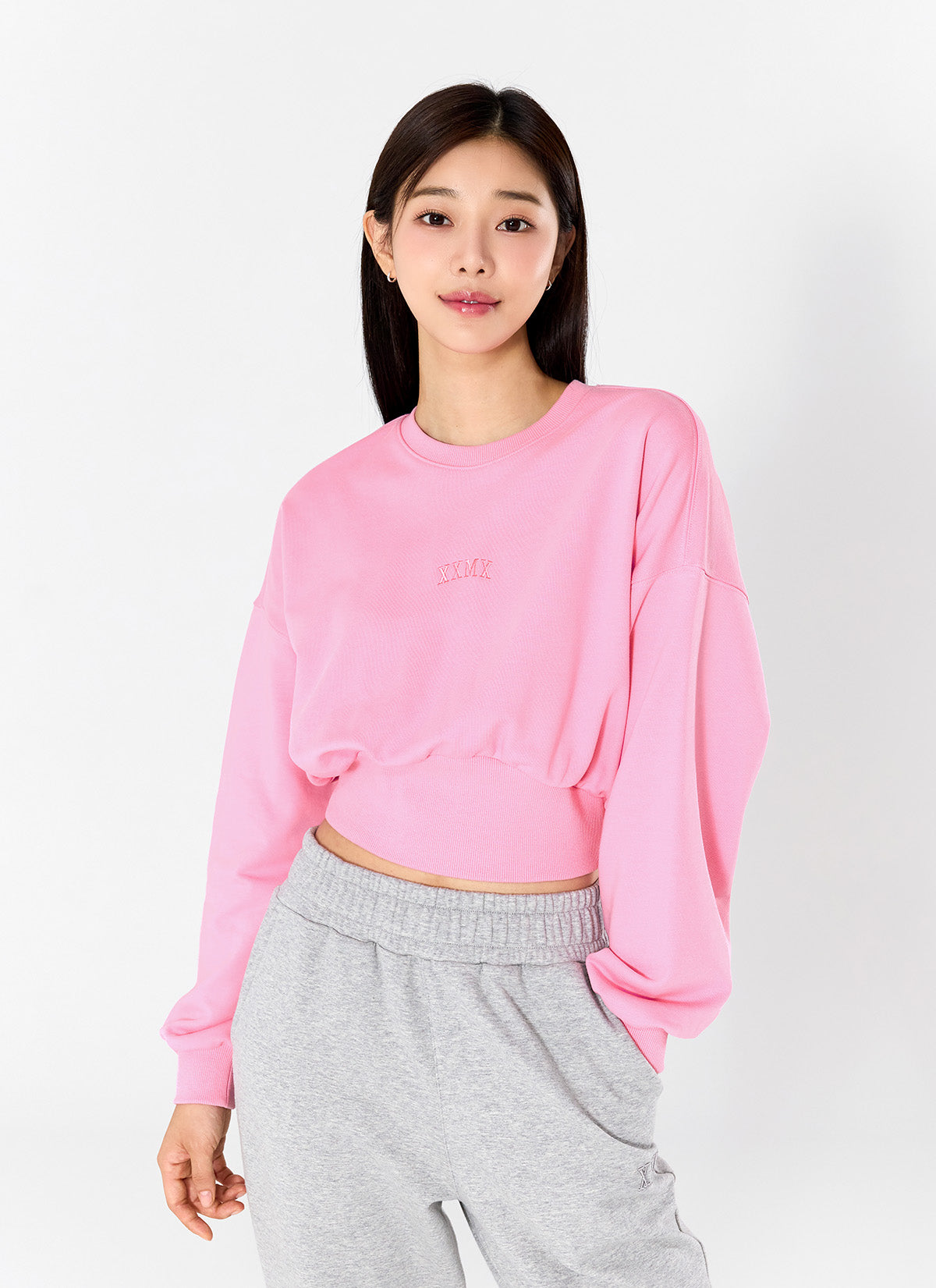 Wide-Band Cropped Sweatshirt