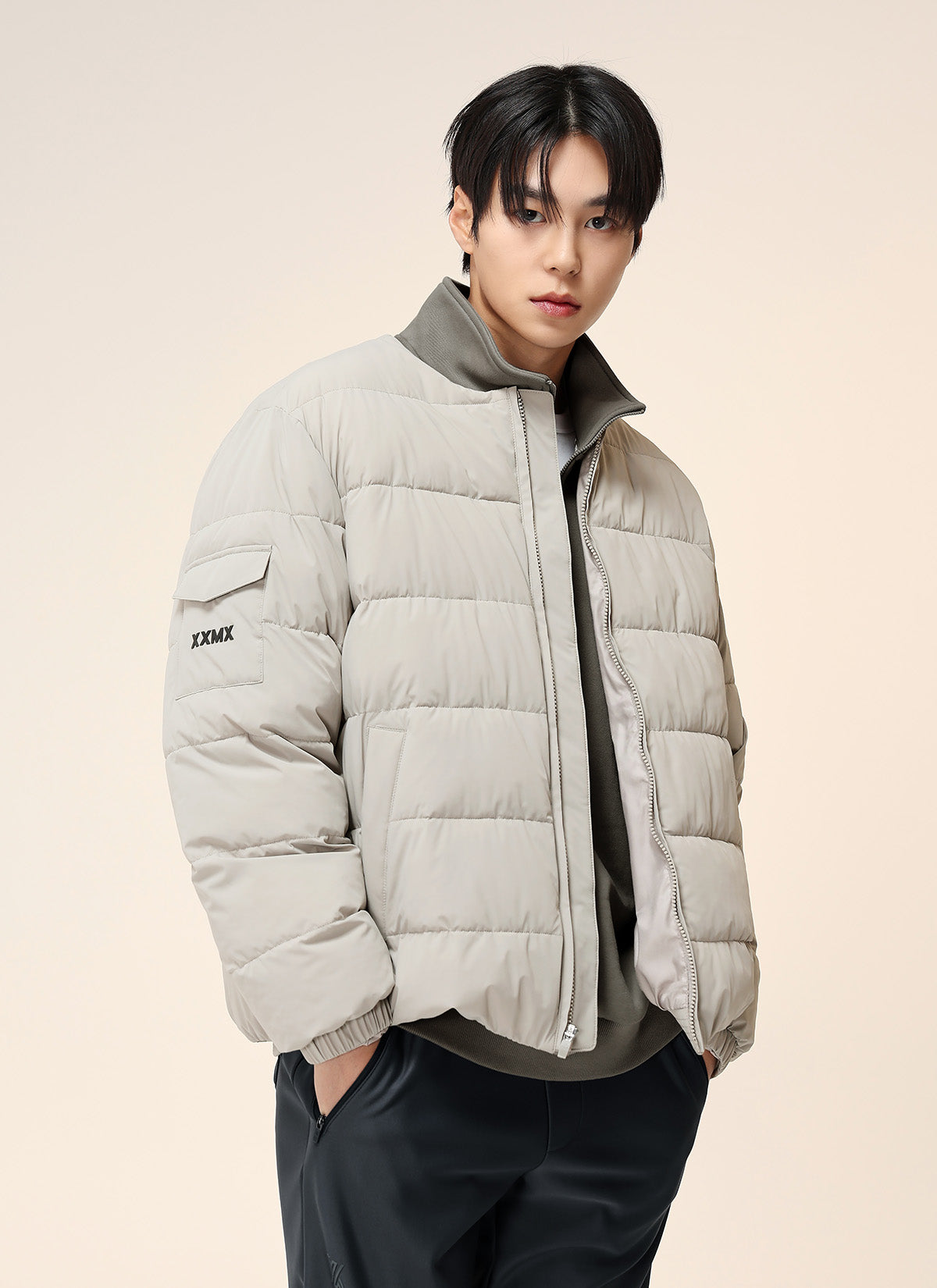 Neckless Simple Lightweight Padded Jacket