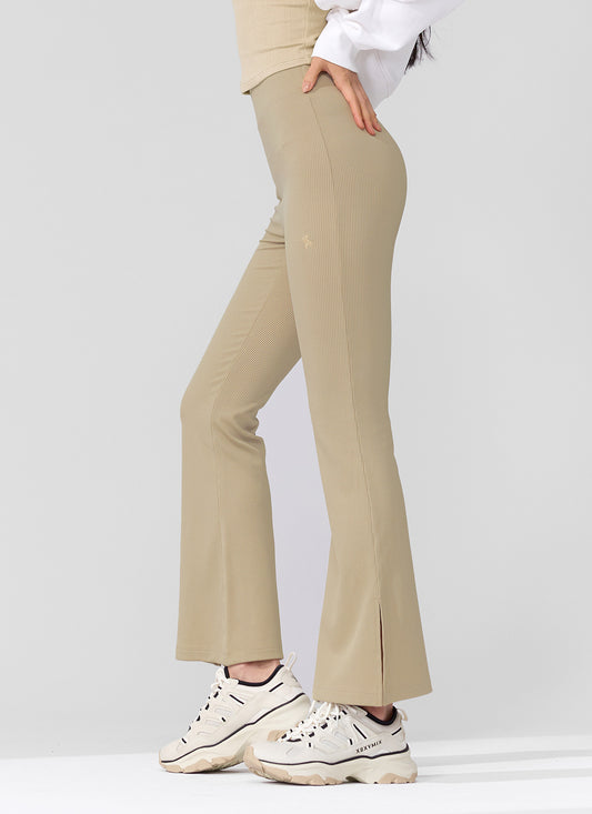 Ribbed Tension Bootscut Slit Pants