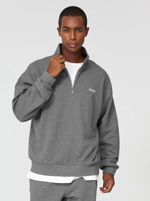 French Terry Half Zip-Up Sweatshirt