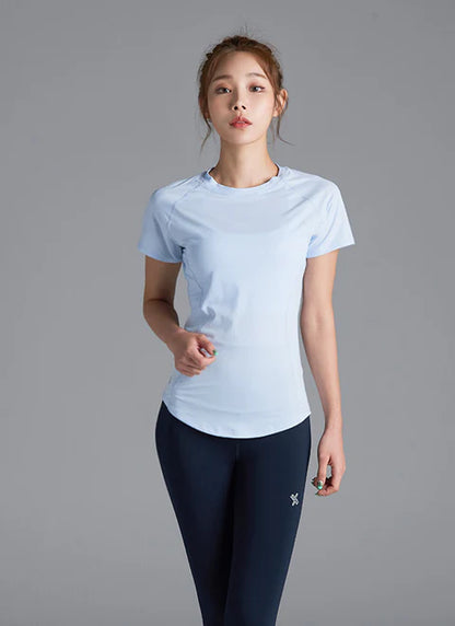 [SET] Ice Feather Short Sleeve & V-up 3D Leggings