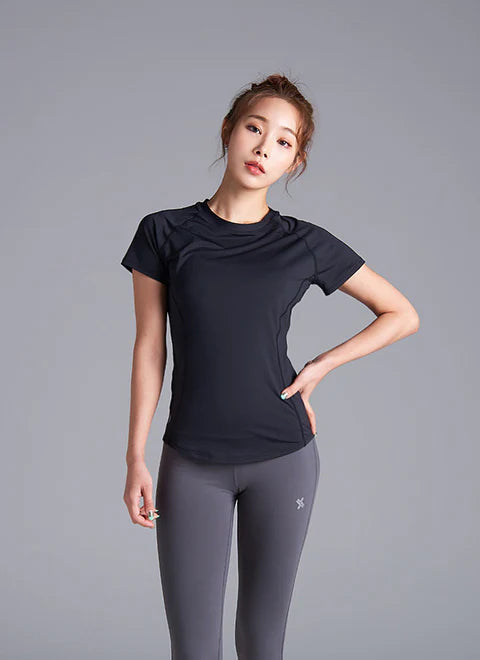 [SET] Ice Feather Short Sleeve & V-up 3D Leggings