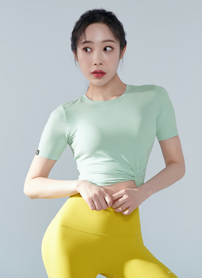 Fresh Feather Twist Cropped Short Sleeve