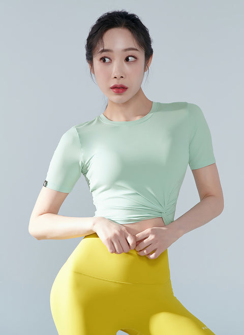 Fresh Feather Twist Cropped Short Sleeve