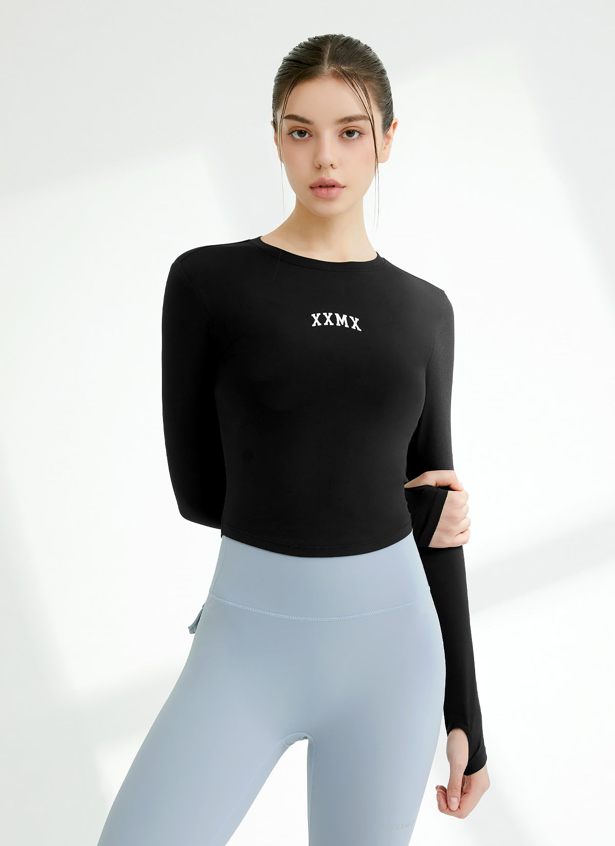 Cotton Like Finger Hole Long Sleeve