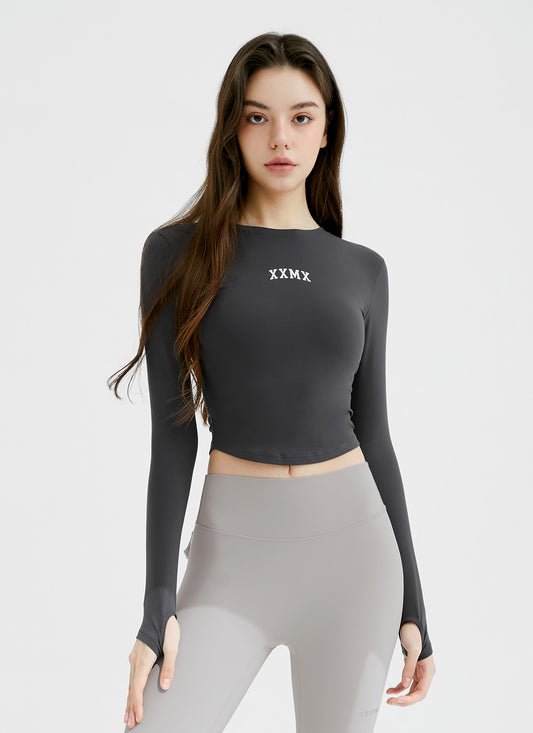 Cotton Like Finger Hole Long Sleeve